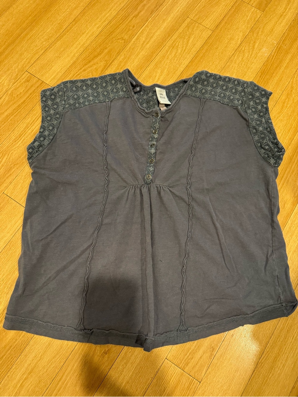 Sleeveless Gray Embroidered Women's Top